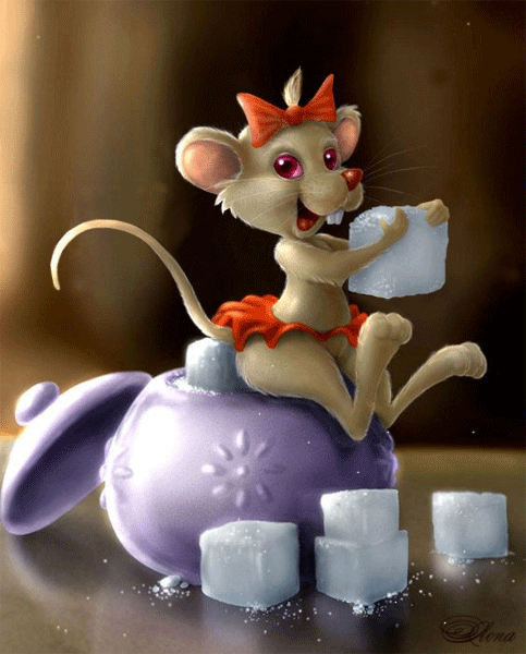 Мышка с кусочком сахара анимация для сайтов