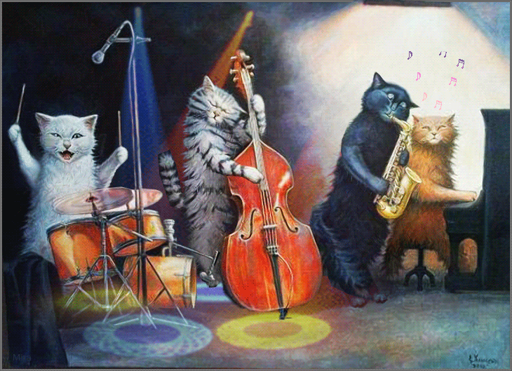 Кошачий оркестр гиф анимация